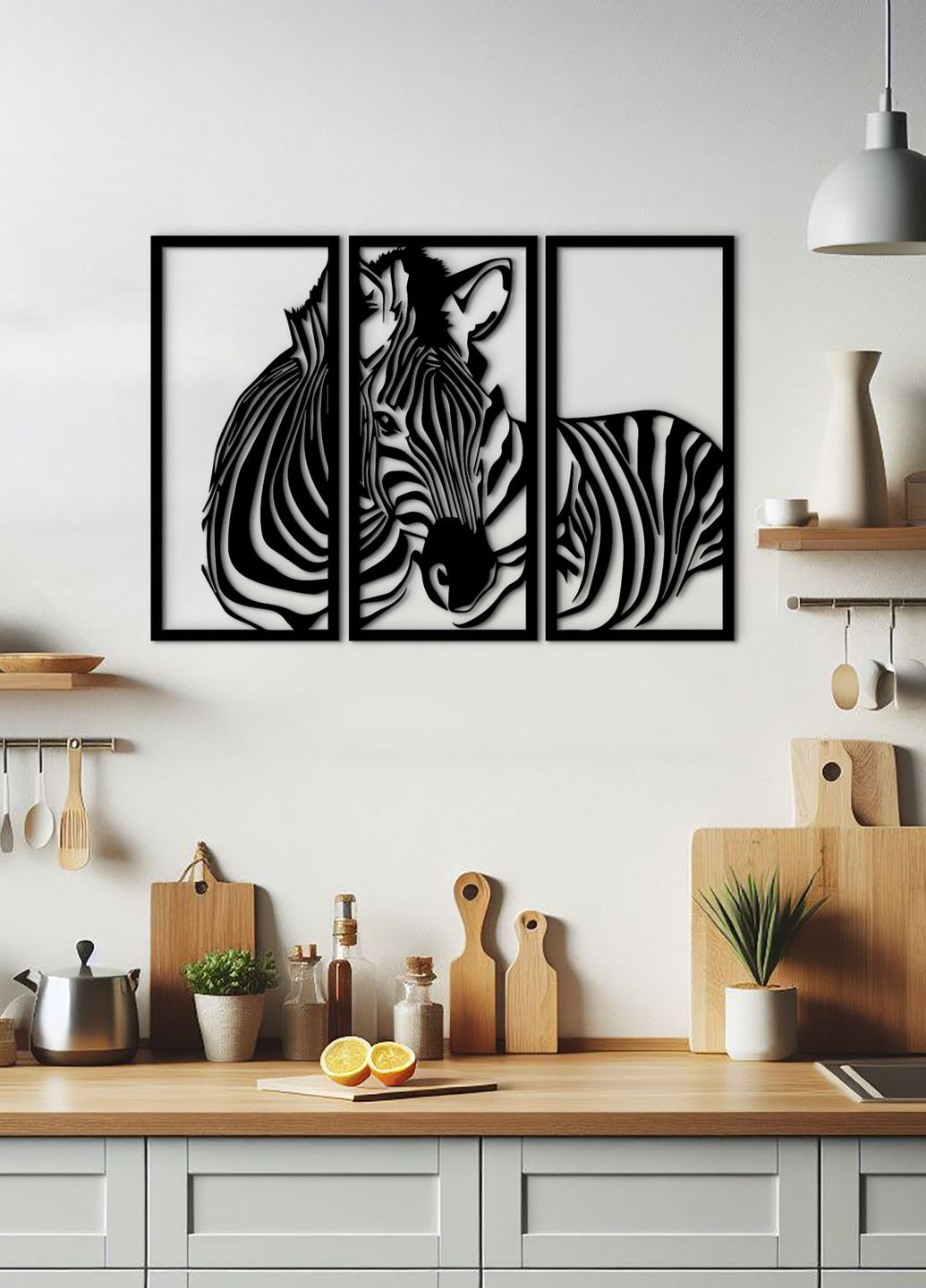 Картина лофт, настінний декор для дому "Зебра модульна картина", декоративне панно 95х135 см Woodyard (292113919)