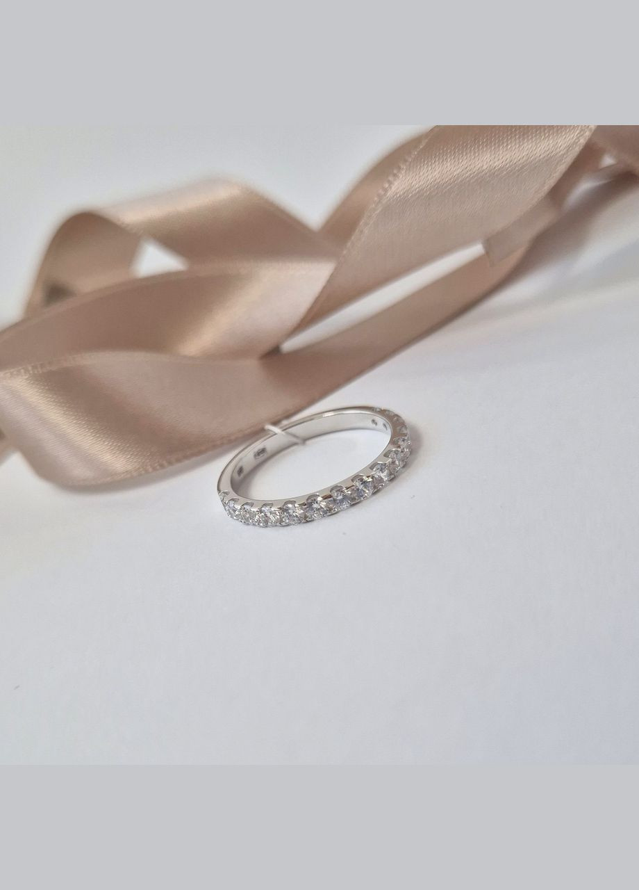 Серебряное кольцо Дорожка с Белыми камнями 16.5 размер серебро 925 пробы родированное л022р 1.75г No Brand (335053829)