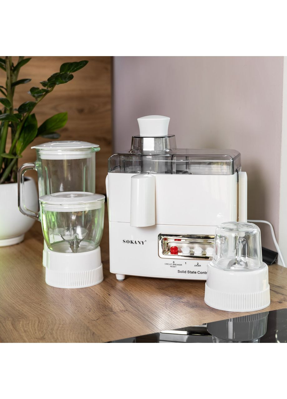 Кухонный комбайн с соковыжималкой и кофемолкой 4 в 1 блендер 800 Вт Sokany (367724476)