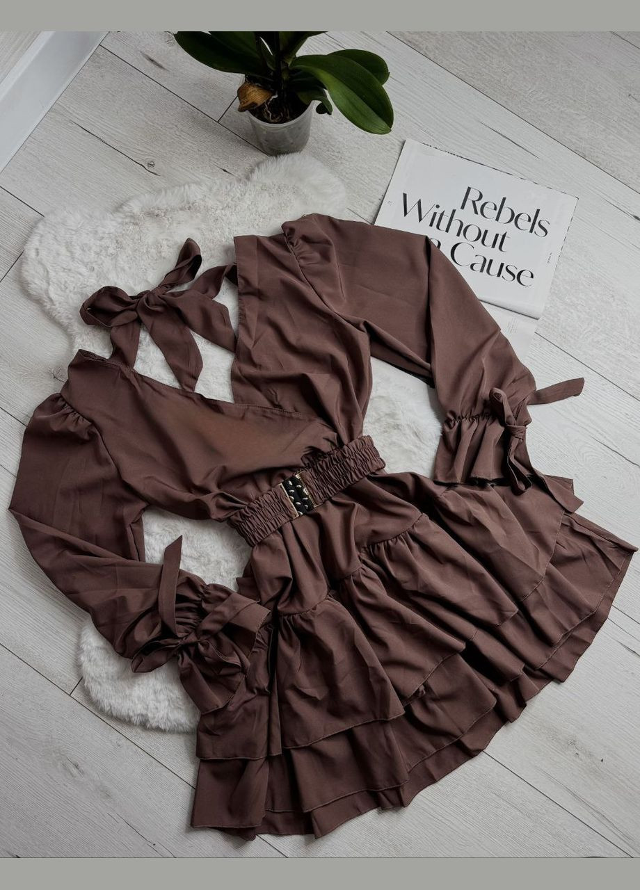 Коричнева святковий сукня No Brand