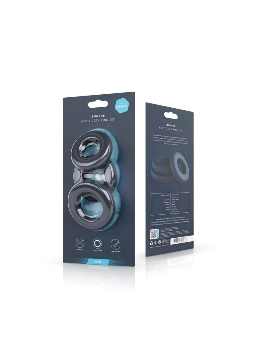 Набор эрекционных колец 3-Piece Hefty Cock Ring Set Boners (303880594)