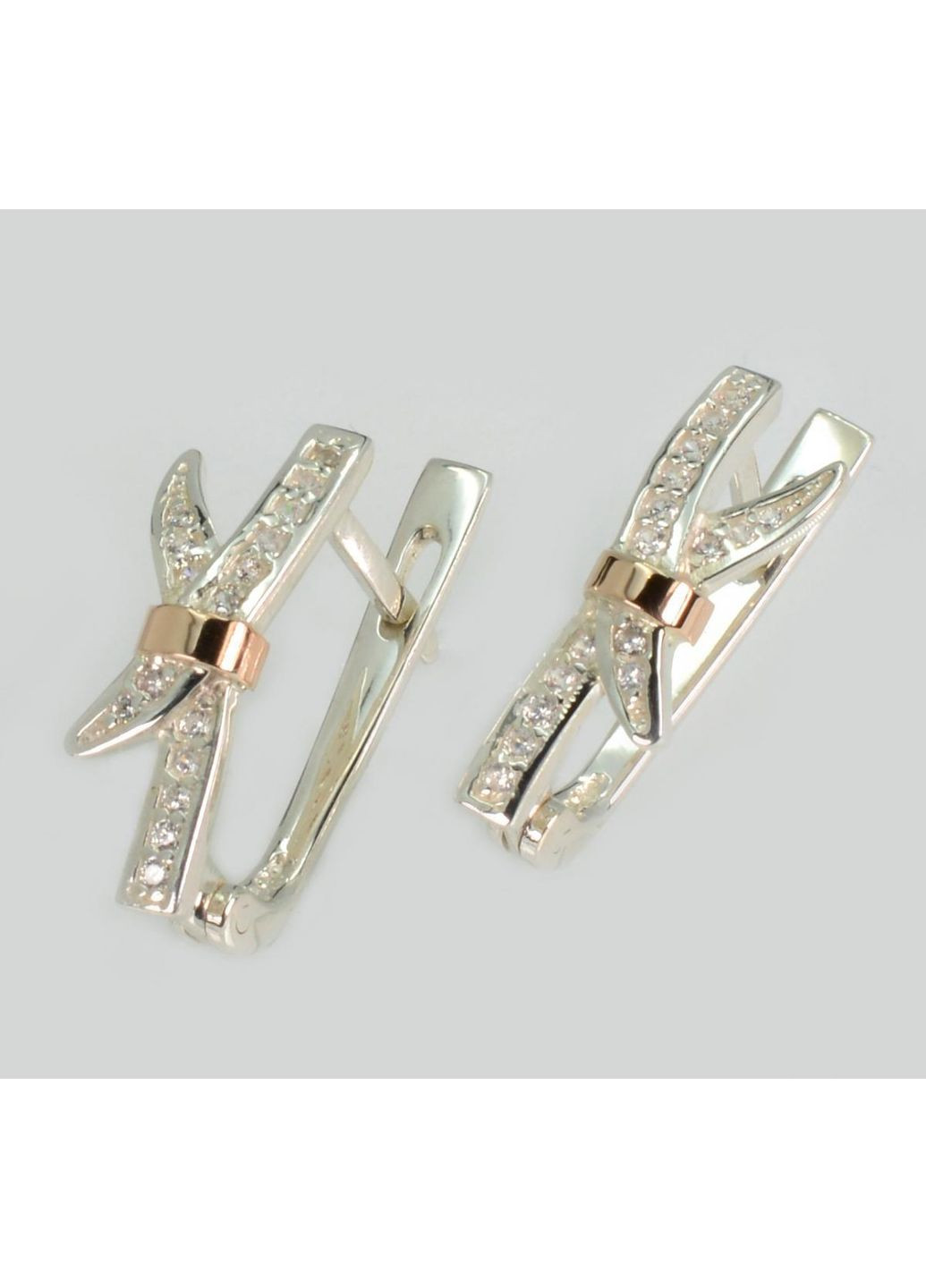 Серебряные серьги с золотыми пластинами Silver Style (367113141)