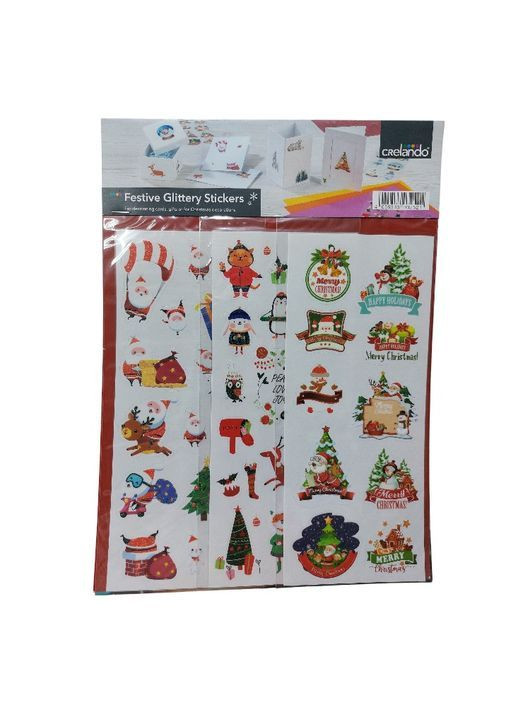 Новогодние наклейки на подарки набор 6 листов one size разноцветный Crelando Наклейка (361999436)