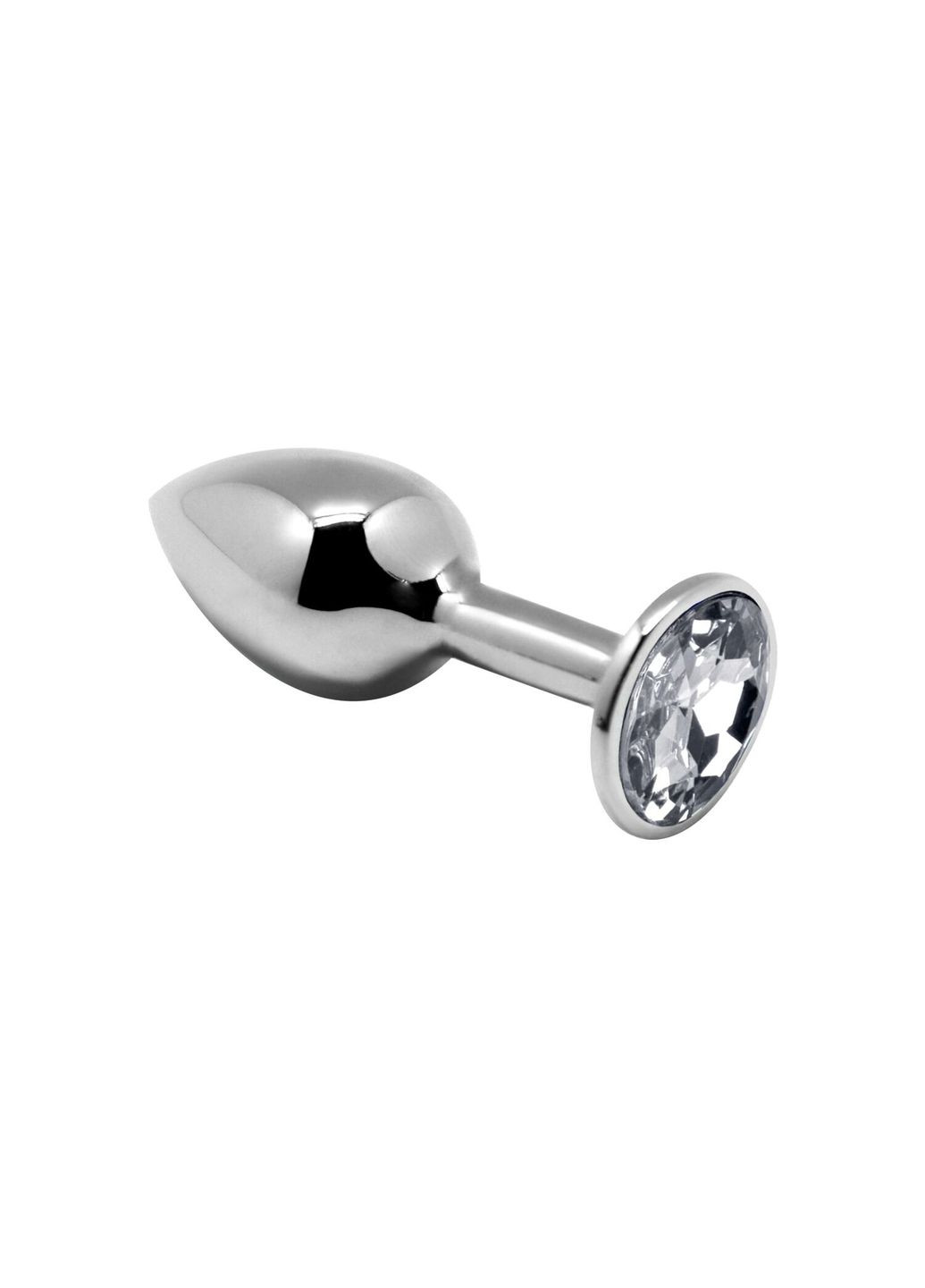 Металева анальна пробка з кристалом Mini Metal Butt Plug White M CherryLove Alive (283251268)
