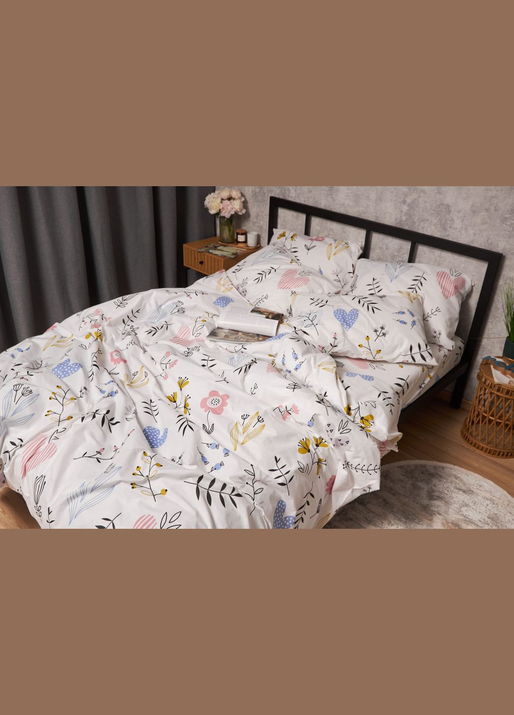 Комплект постільної білизни Бязь Gold Люкс «» полуторний євро 160х220 наволочки 2х40х60 (MS-820005760) Moon&Star Painting (302973854)