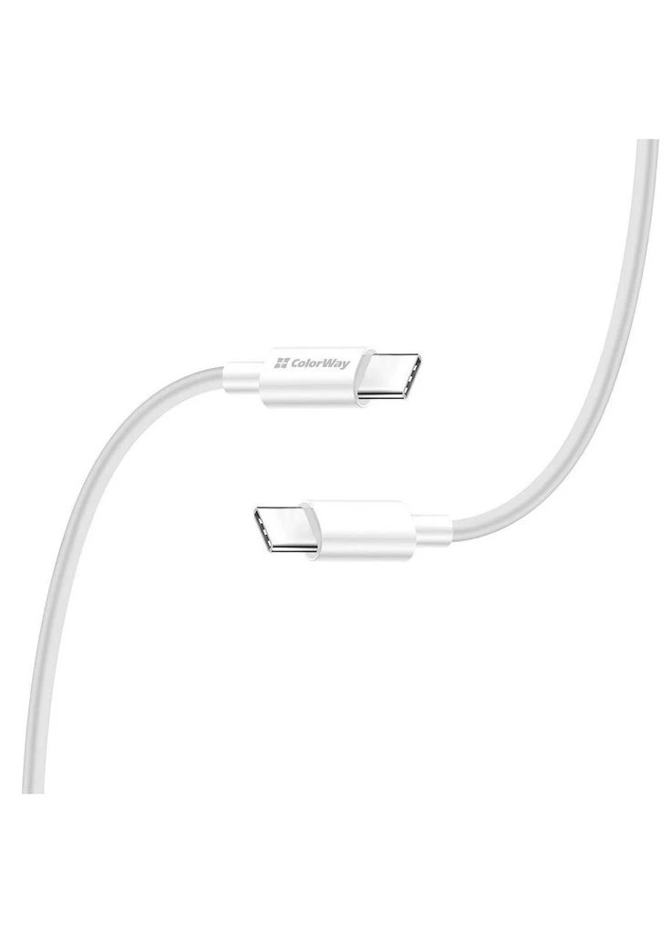 Дата кабель (ek19543) Colorway USB-C to USB-C 1.0m 5A 100W white (391782075)
