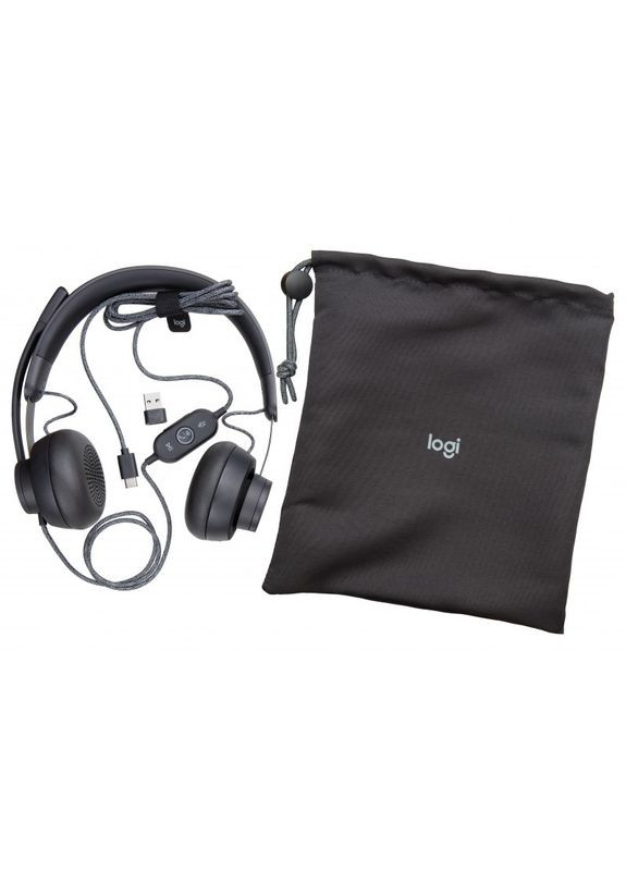 Проводная стерео гарнитура Zone Wired USB+TypeC (981-000870) черная Logitech (311481336)