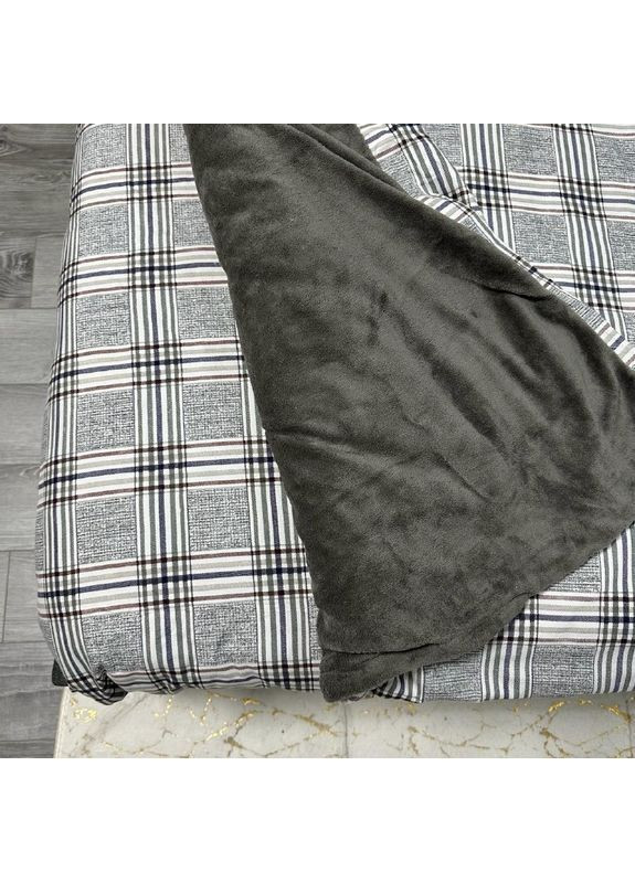 Ексклюзив: постільна білизна євро (Сатин/Велюр). Розкішний комплект сірого кольору 200*230 см. No Brand (370710012)