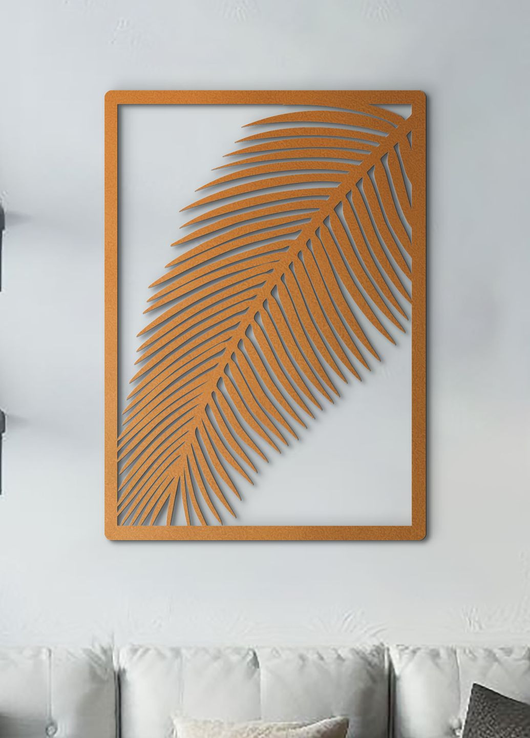 Настінний декор для дому, картина лофт "Пальмовий листок", декоративне панно 35х25 см Woodyard (292113154)