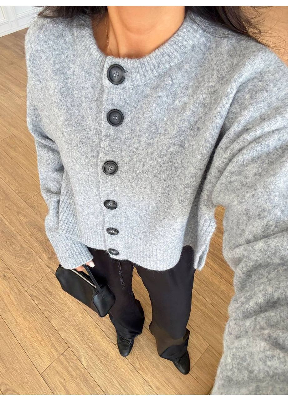 Серый демисезонный кардиган DK/DL Мода без кордонів
