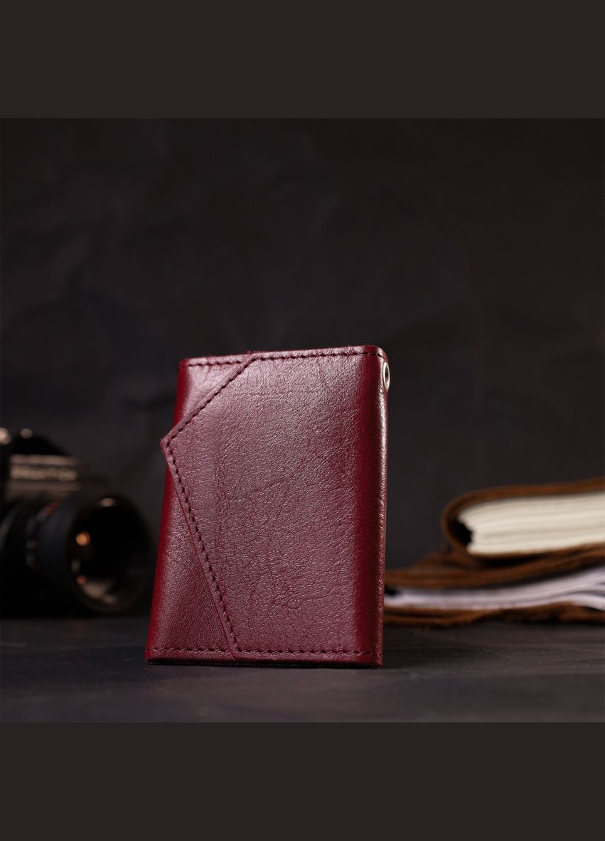 Вместительная женская кожаная ключница 11642 Бордовый Grande Pelle (331907184)