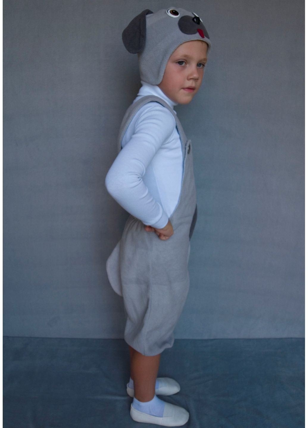 Карнавальний костюм Собачка №1 (фліс/сірий) No Brand (358117455)