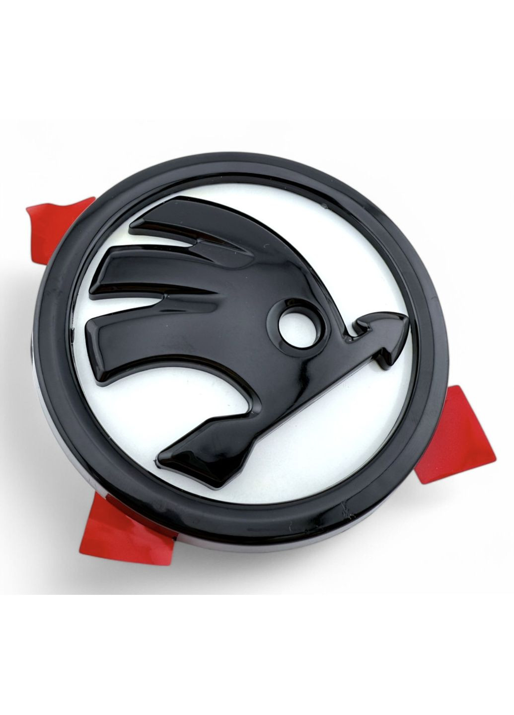 Эмблема логотип значок на капот, багажник Шкода 80мм, Белая Skoda (354698375)