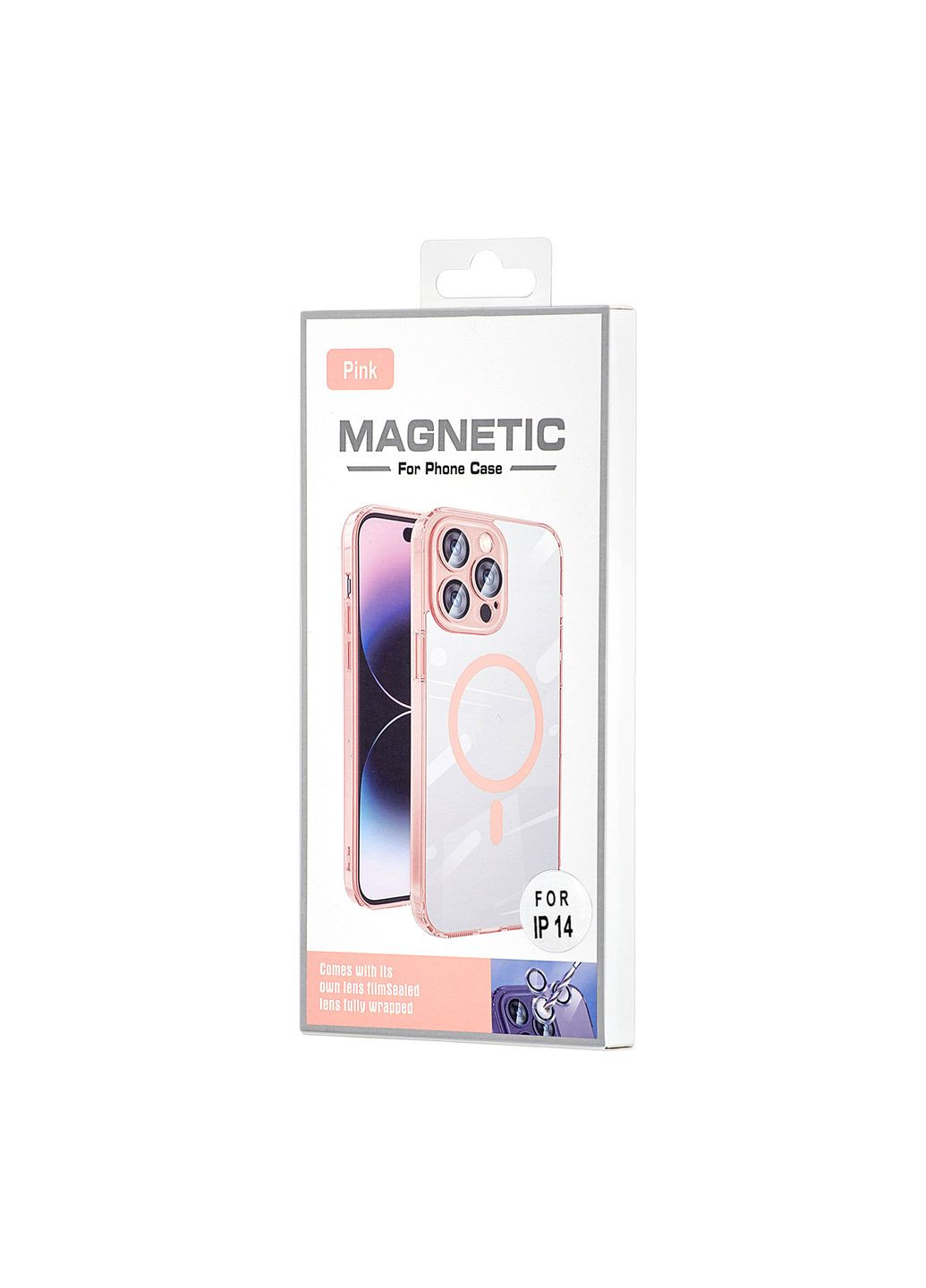 Чехол TPU Edge & PC с MagSafe (Protected Camera & Lens) Pink Case iPhone 14 (308982891)