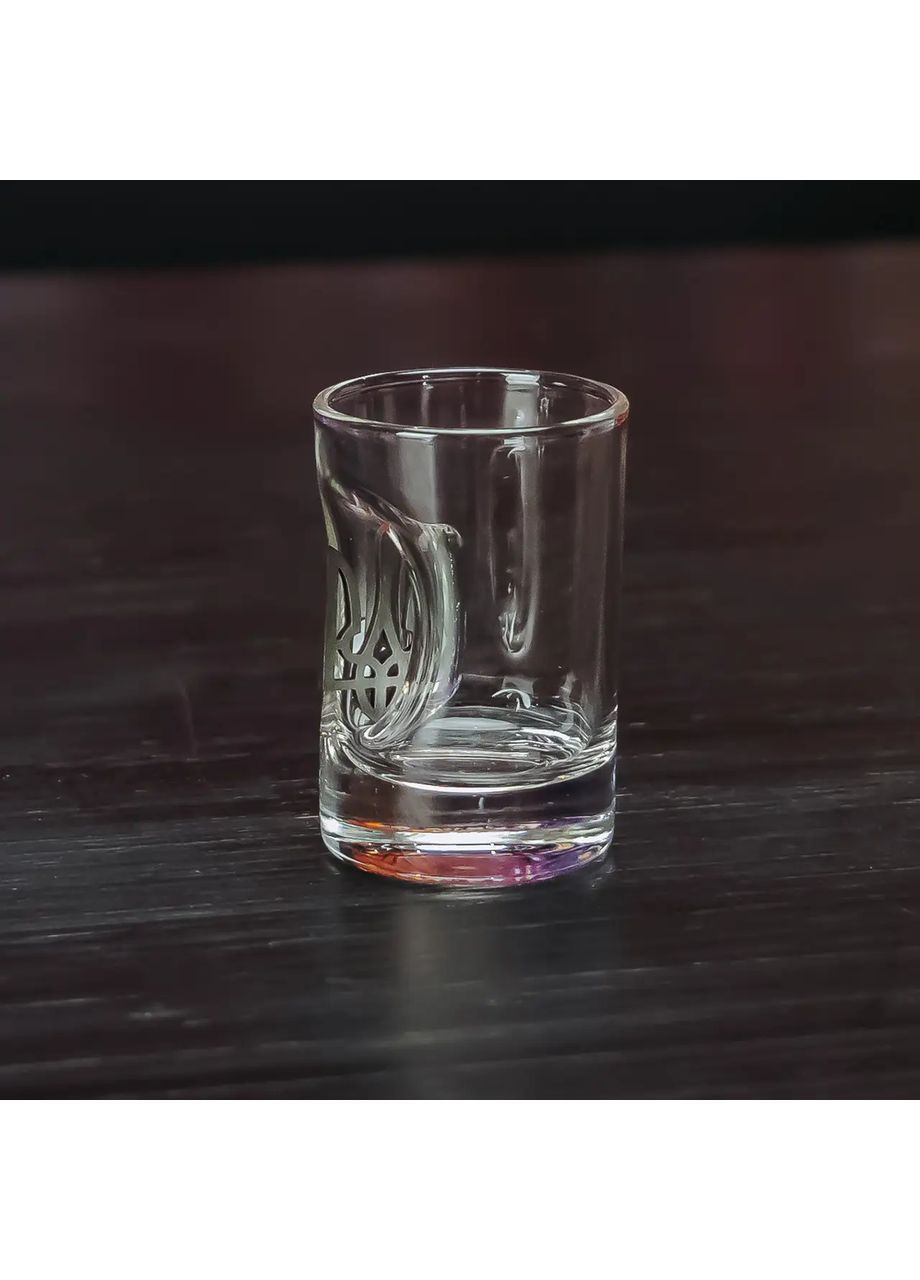 Чарки на підставці 6 шт із вставкою герб | Подарунок військовому на День Народження Handmade 225-001-031 (366889323)