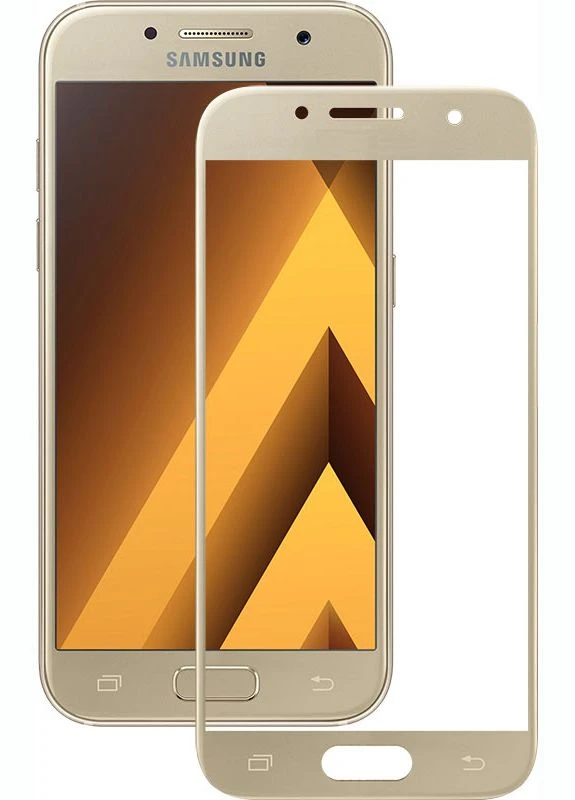 Захисне скло 3D Full Cover Tempered Glass Samsung Galaxy A3 2017 (A320) Gold Mocolo (297472080)