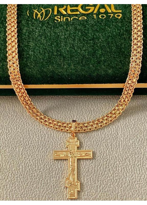 Позолочений Ланцюжок 50см + Хрестик. Позолота No Brand (361222505)