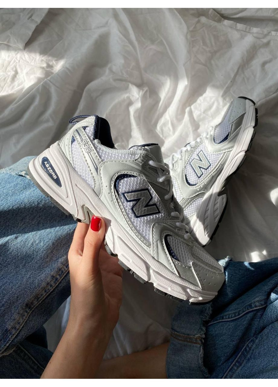 Білі Осінні кросівки чоловічі new balance 530 white silver lux нью беланс 530 No Brand