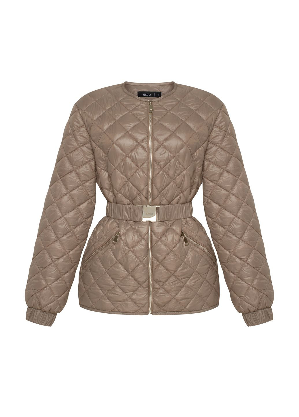 Коричнева демісезонна куртка, колір коричневий Estro