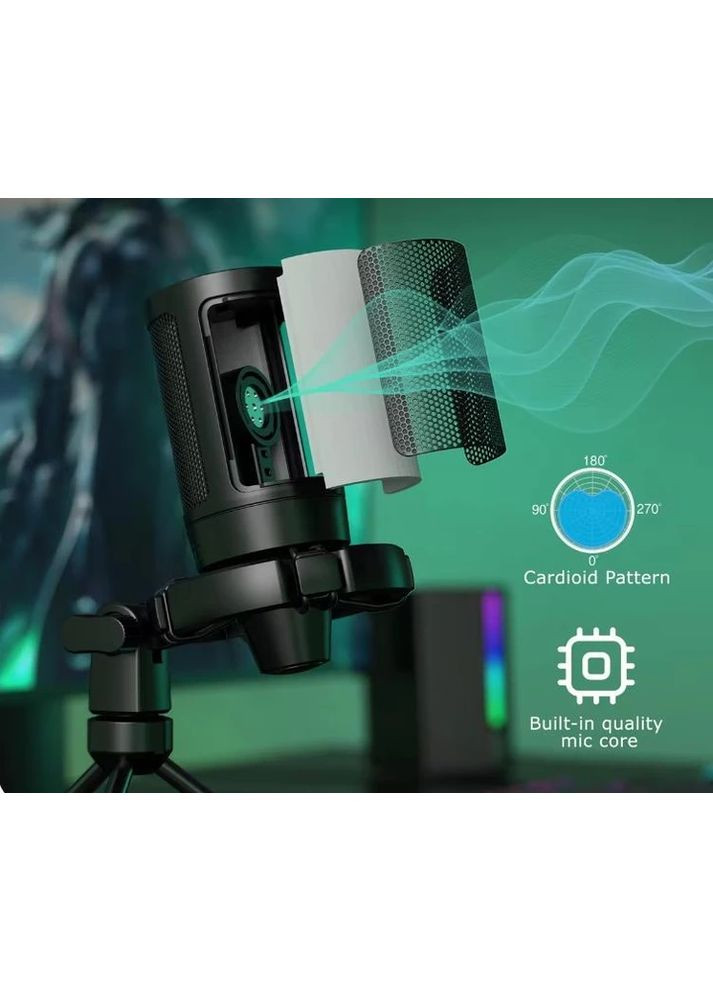 AmpliGame A2 RGB – игровой USB-микрофон с яркой RGB-подсветкой для стрима и гейминга Fifine (354338786)