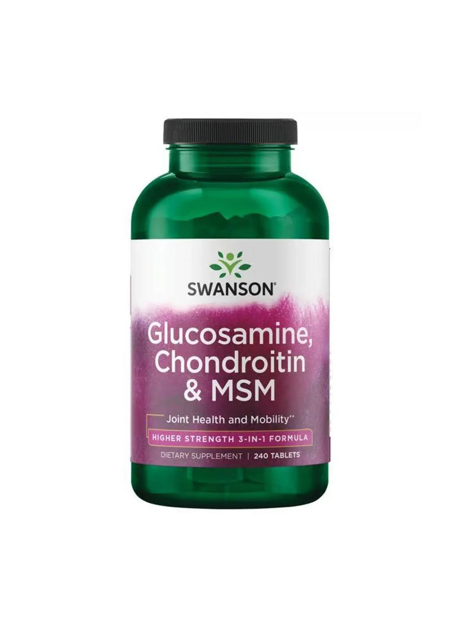 Добавка для суставов Glucosamine Chondroitin & Msm Higher Strength, 240 таблеток Swanson (361116785)