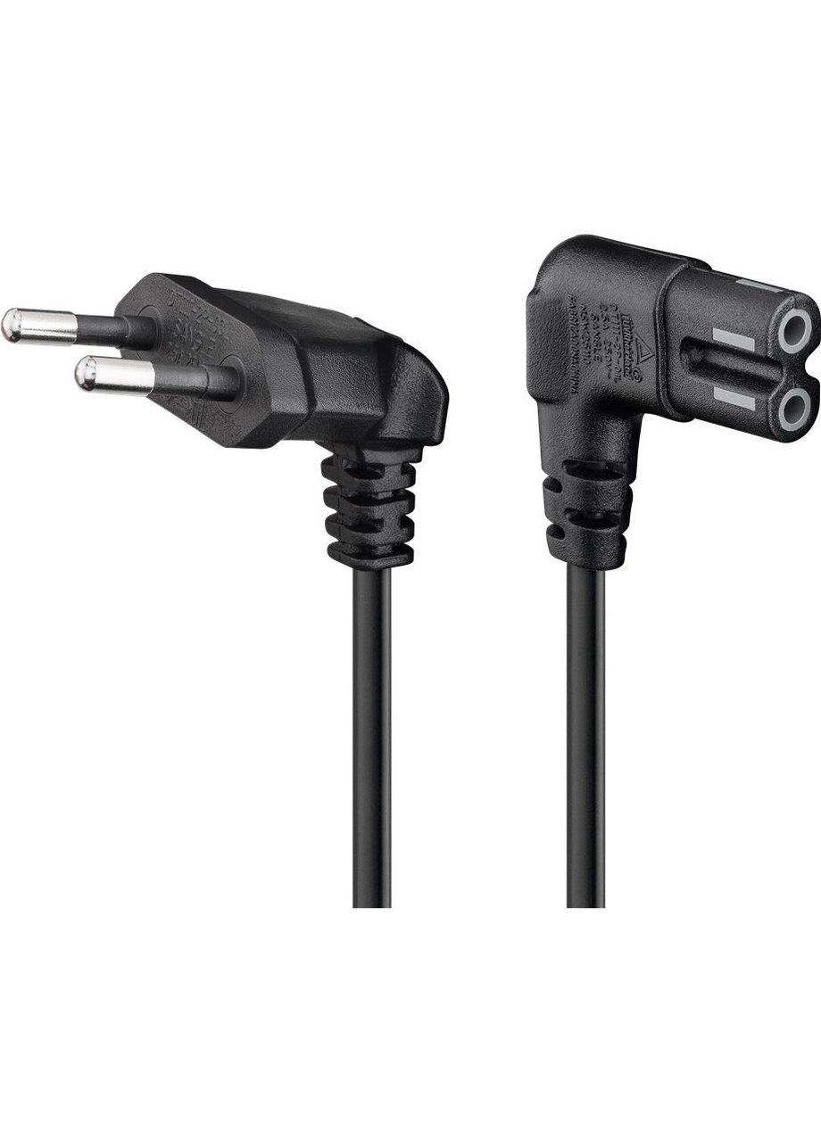 Кабель живлення IEC(EuroPlug) (C7)Euro8 M/M (тато/тато) 1.0m 90°вниз/90°вбік 2x0.75mm Lucom (370888216)