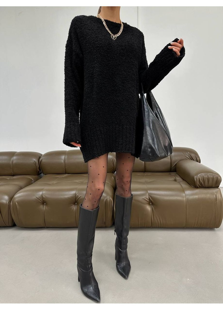 Чорний демісезонний жіночий светр оверсайз No Brand