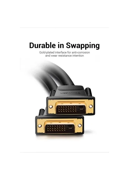 Кабель мультимедийный (EAABG) Vention DVI to DVI 24+1pin 1.5m 2K 60Hz Dual Linik (389544906)