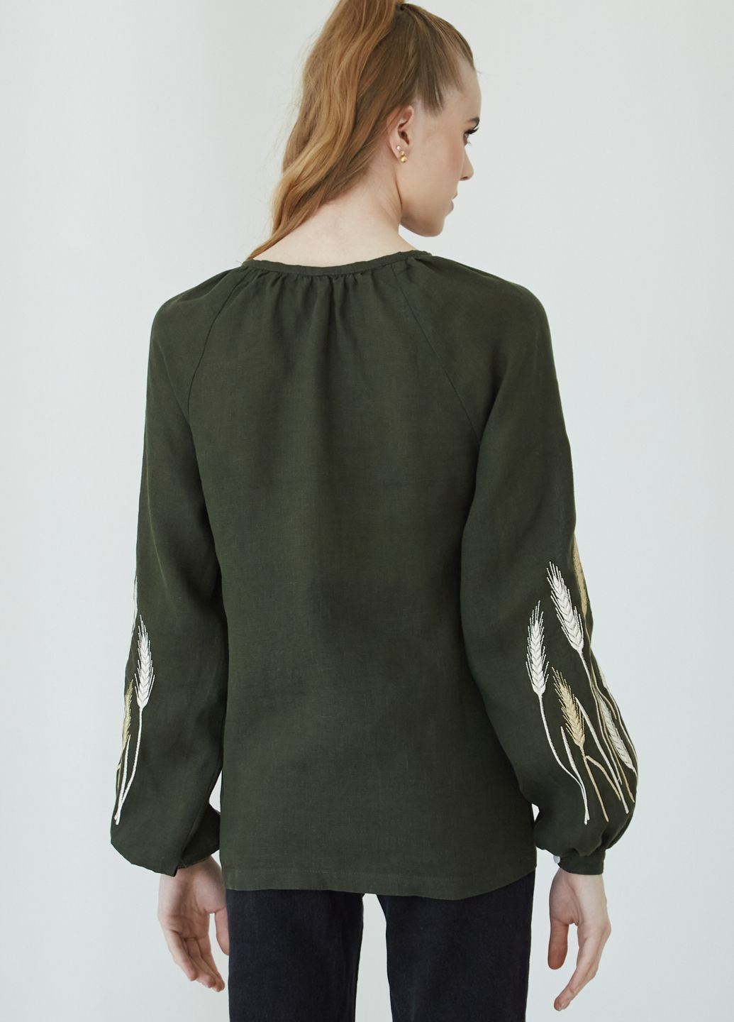 блузка женская 92-24/00 Едельвіка узор рисунок лен (317255666)