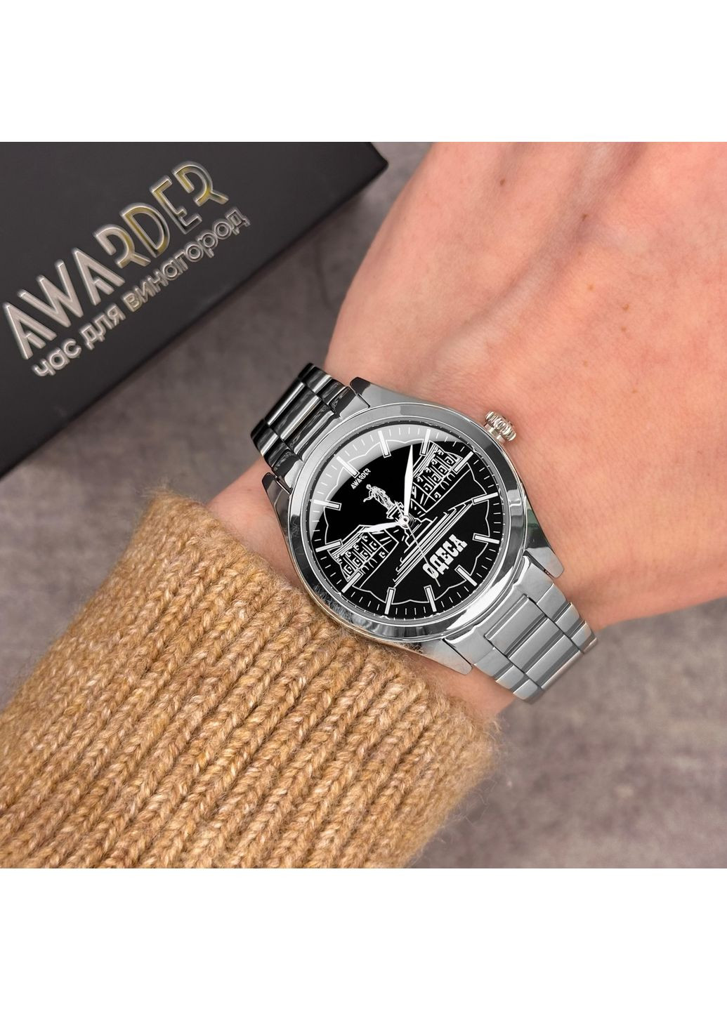 Жіночий годинник 035 Одеса I Silver-Black кварцовий з нержавіючої сталі для повсякденного носіння стильний ProDobro (367267763)