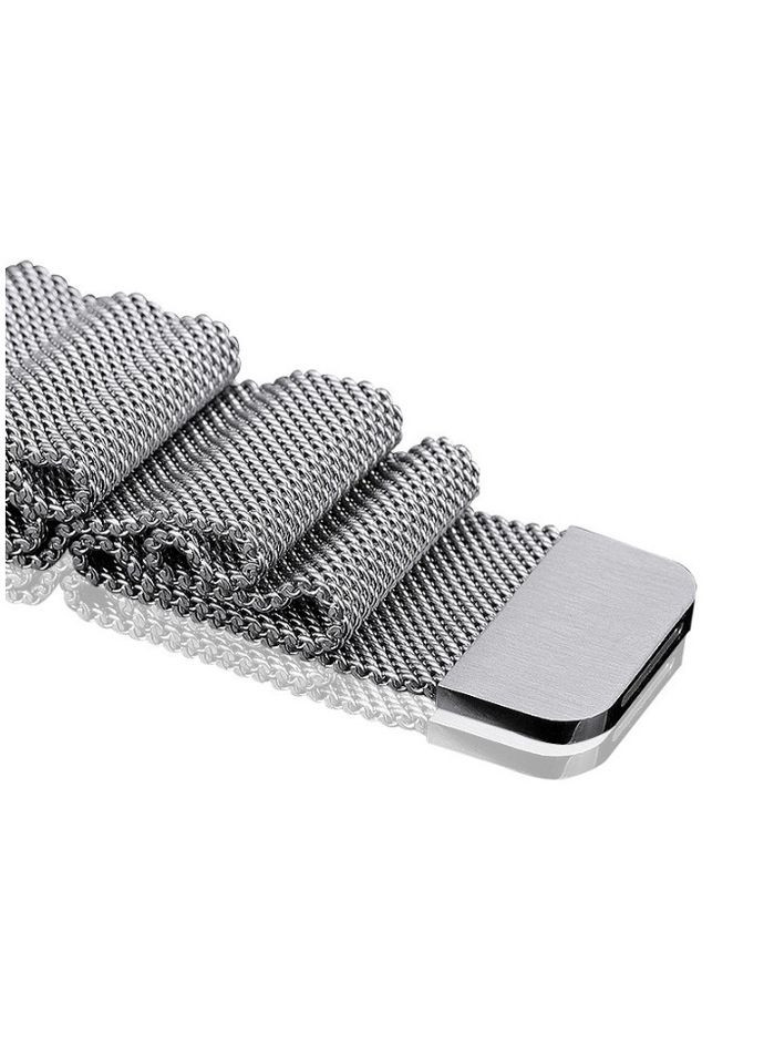 Браслет для Samsung Galaxy Watch 4, 5, 6, 7 (сумісний) Колір - срібло, міланська петля на магнітній застібці No Brand (370101859)