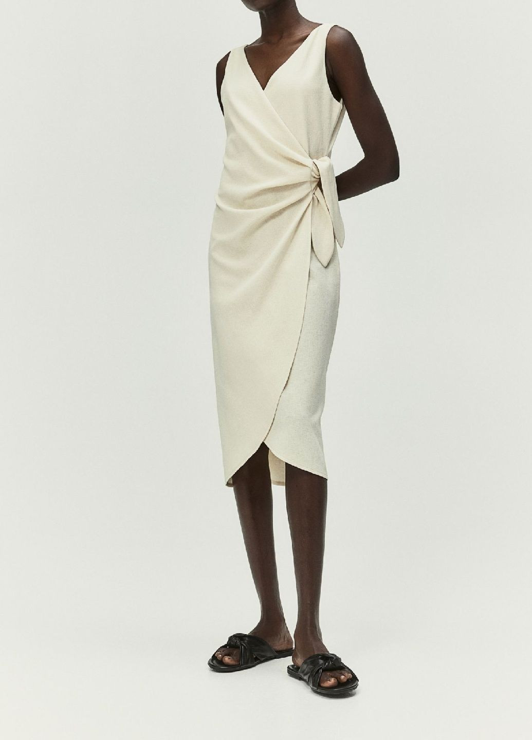 Світло-бежева сукня H&M однотонна