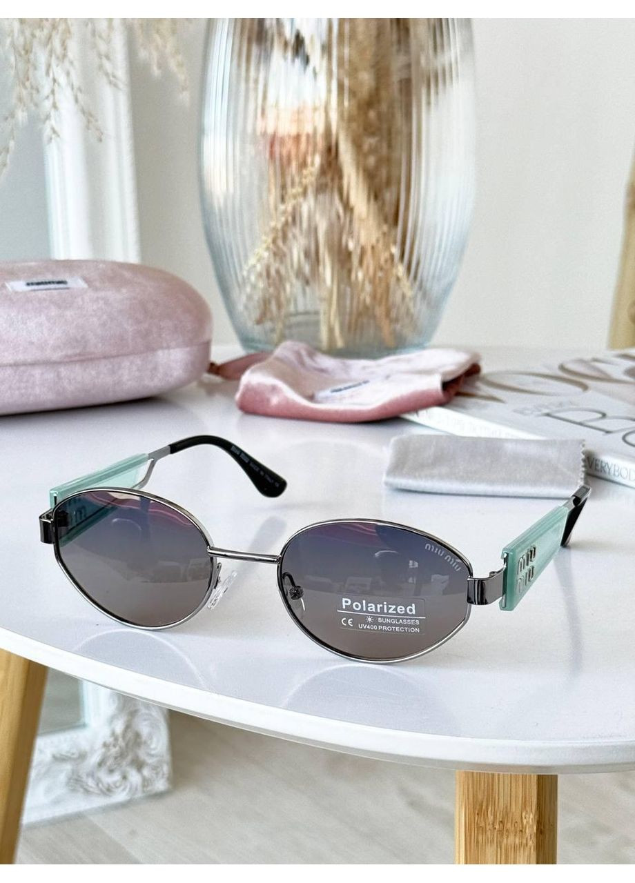 Овальные брендовые очки на среднее лицо с polarized. Солнцезащитные очки с пластиковой оправой No Brand (370975579)