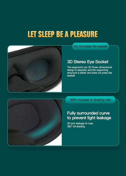 Маска для сна дышащая 3D Soft No Brand (330618850)