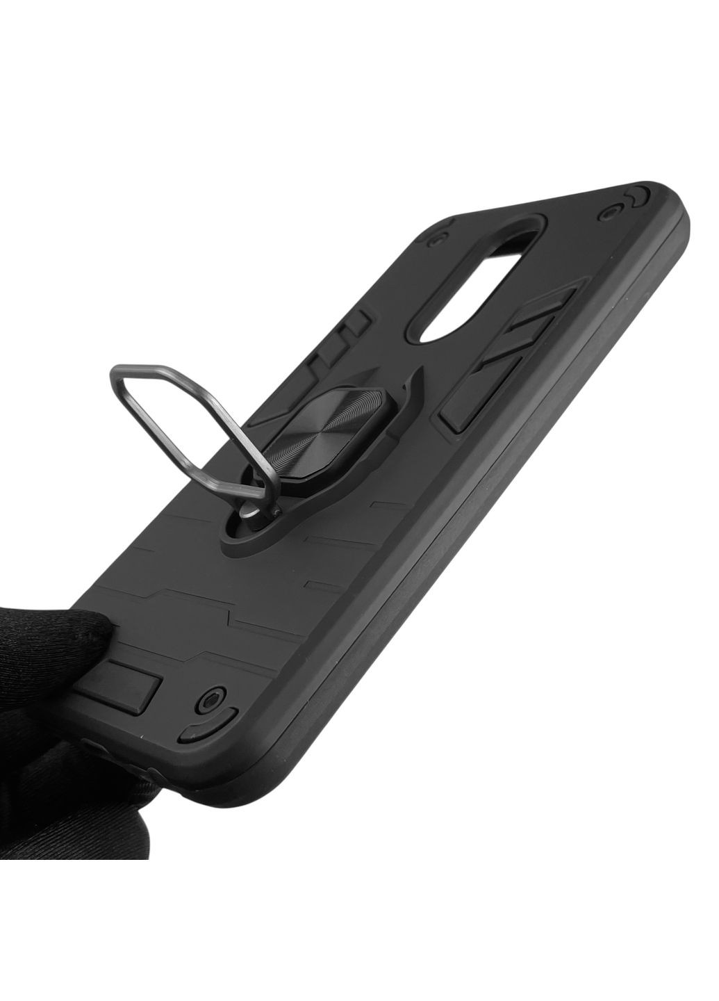 Чехол для телефона Redmi 8 бронированный с магнитным кольцом-держателем на сяоми редми 8 чёрный Xiaomi (366231365)
