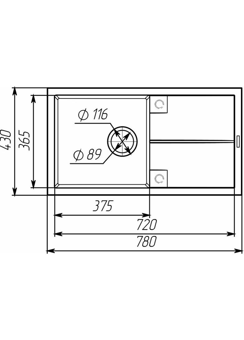Гранитная мойка для кухни SOLID 7843 матовая Valeso (358059002)
