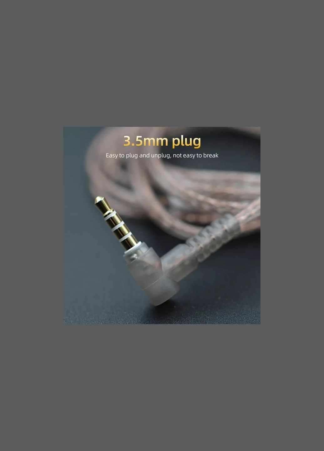 KZ OFC Audio Cable (3.5mm, C-Pin, Micro) – Высококачественный кабель с микрофоном для наушников Knowledge Zenith (361269363)