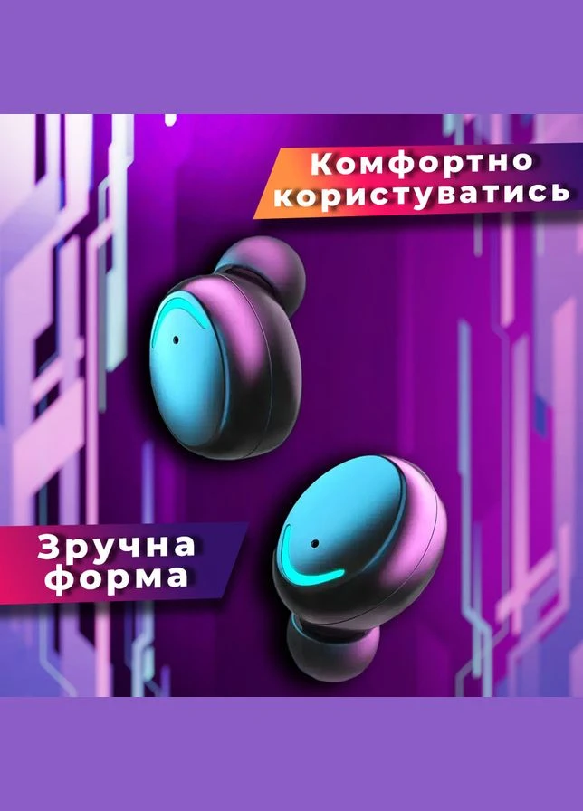 Бездротові навушники сенсорні Bluetooth TWS F9-5c чорні, цифровий індикатор заряду, кейс з PowerBank, 3 пари амбушюр No Brand (315517382)