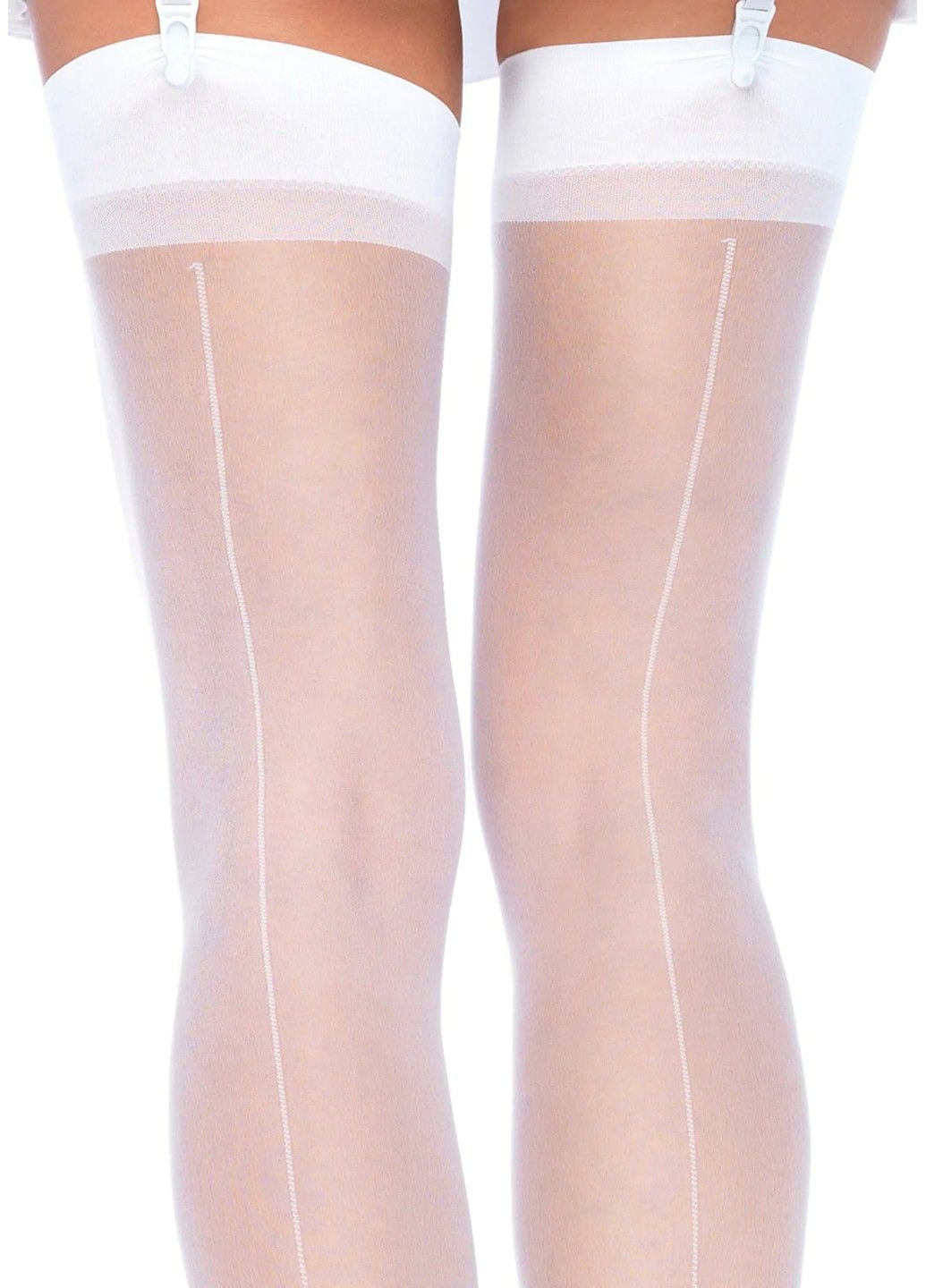 Панчохи сексуальні One Size Lynn Sheer Backseam Stockings від, білі Leg Avenue (290984095)