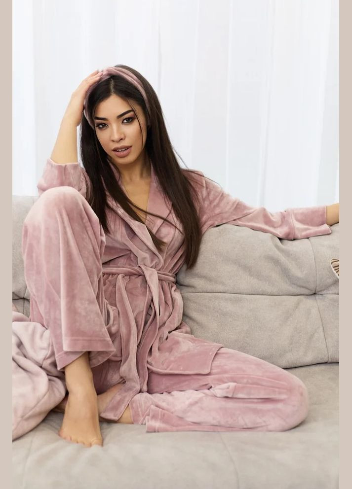 Рожева всесезон домашній комплект туніка + штани Seventeen