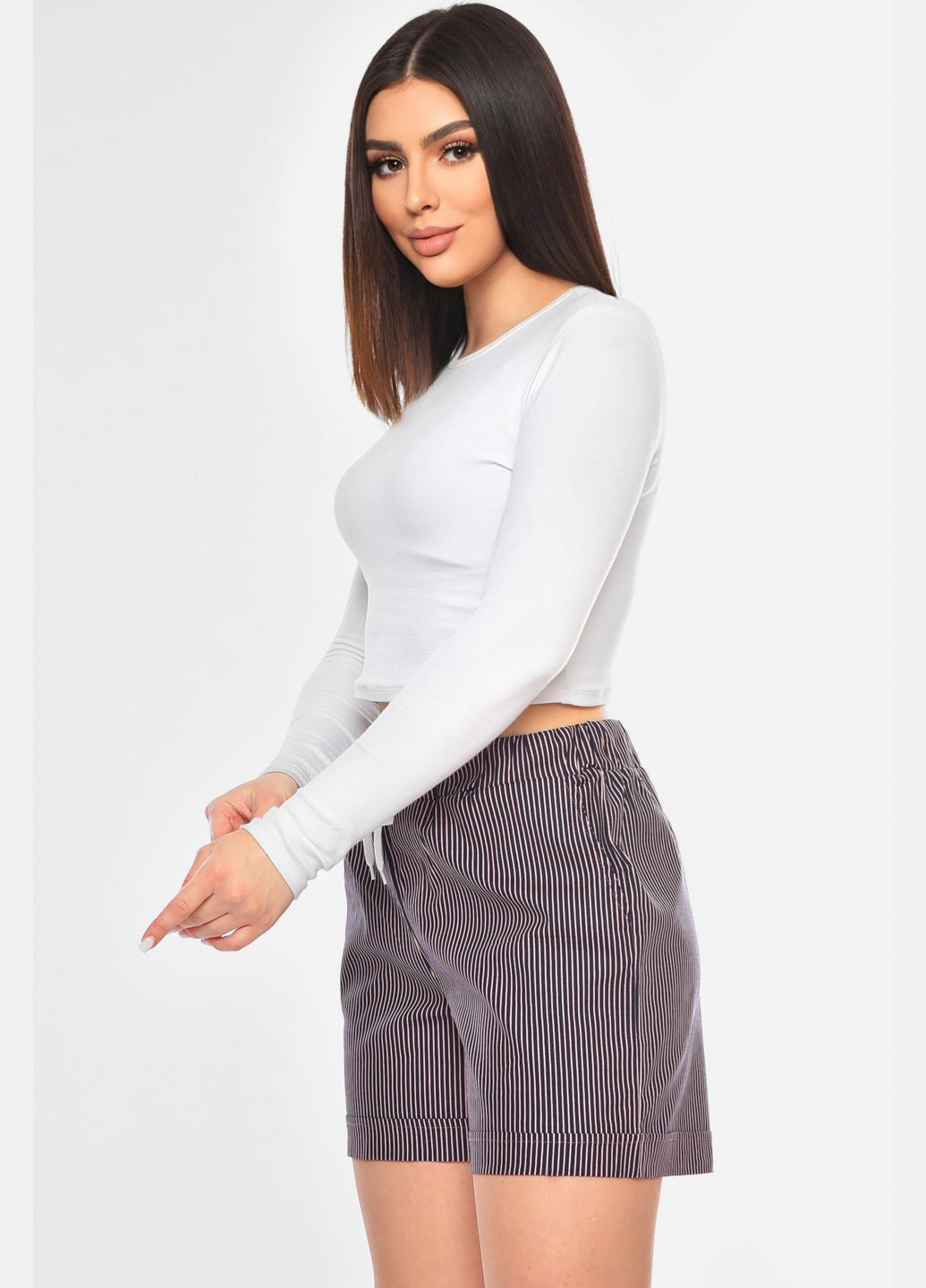 Шорты женские полубатальные черного цвета Let's Shop (328915978)