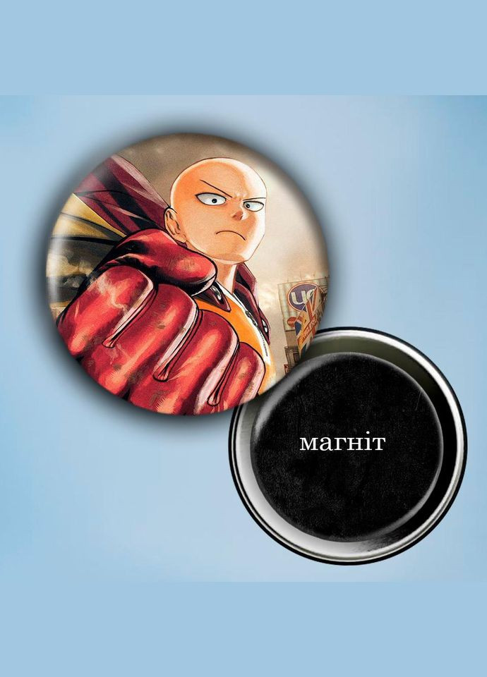 Фотомагнит (магнит на холодильник) Аниме Ванпачмент #0007 56 мм черный No Brand (309158734)