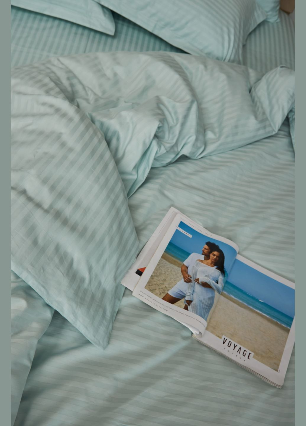 Комплект постельного белья Детский 110х140 наволочки 2х40х60 Stripe Mint Satin Stripe (MS-830000185) Moon&Star StripeMint (293173195)