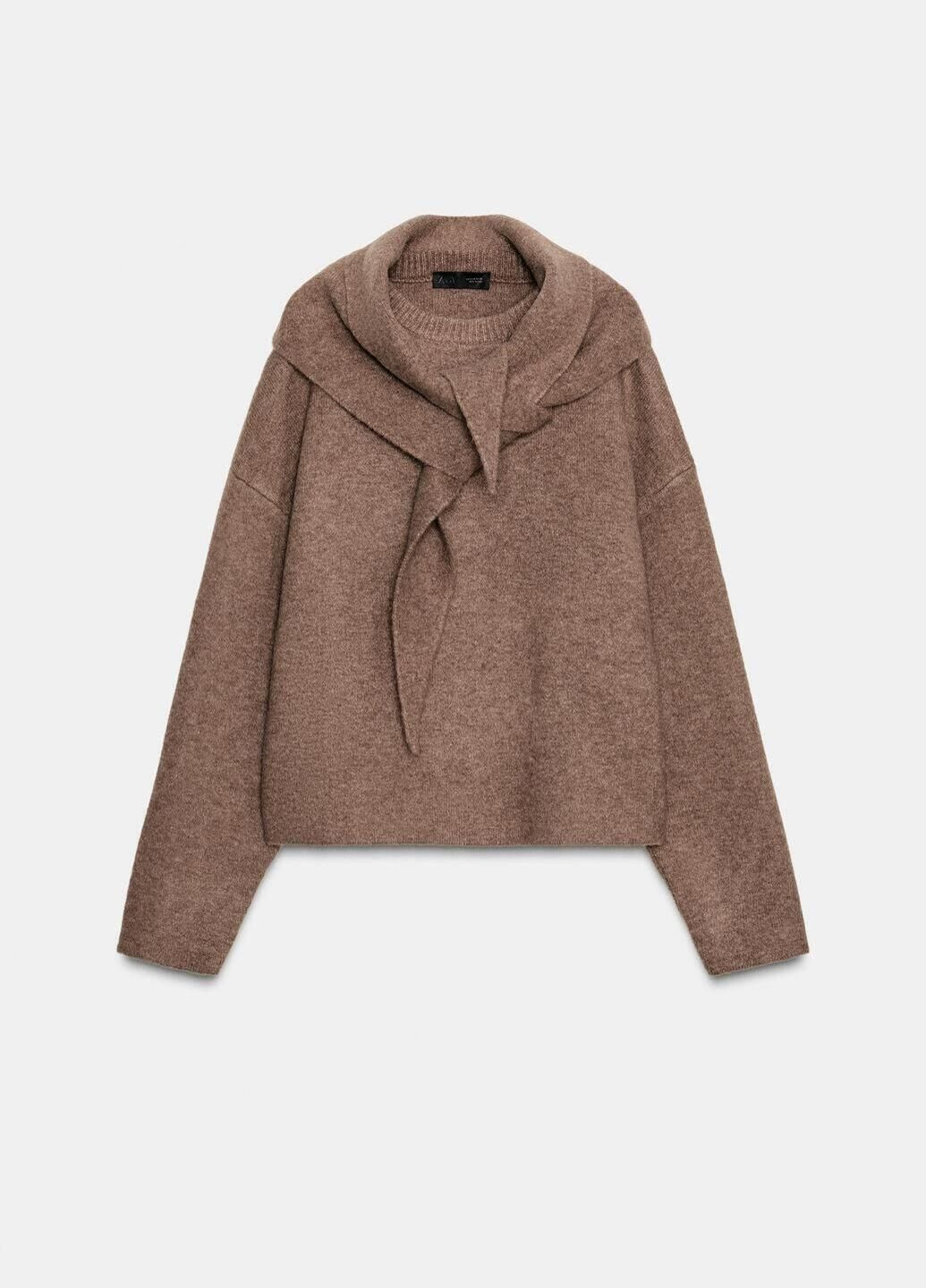 Светло-коричневый демисезонный свитер Zara