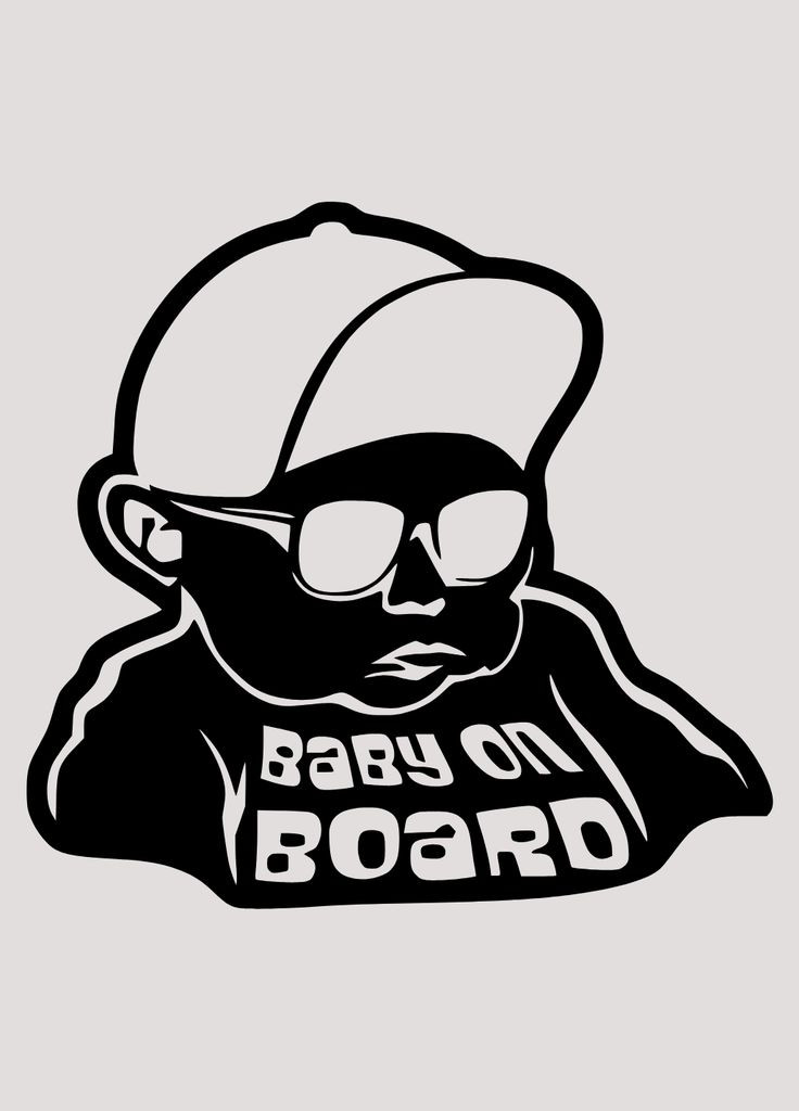 Вінілова наклейка на автомобіль Baby on Board - Дитина в кепці та монтажна плівка 29x30 см No Brand (322425555)