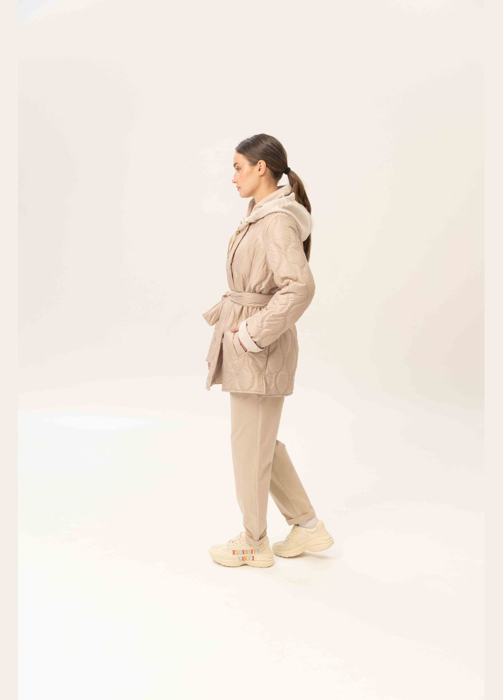 Світло-бежева демісезонна куртка світло-бежевий демісезон повсякденний Alberto Bini