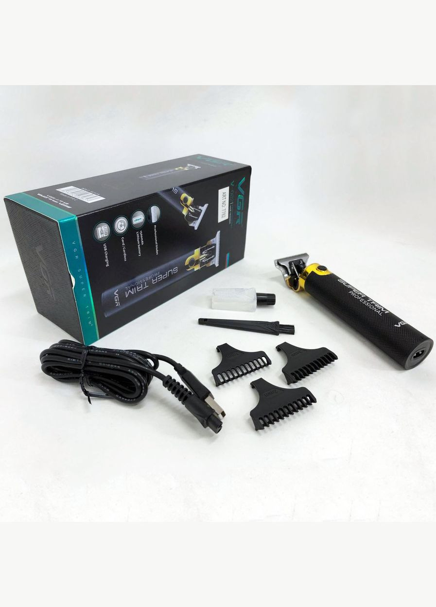 Машинка для стрижки V-082 акумуляторна бездротова професійна + 3 насадки триммер для волосся VGR (364664317)