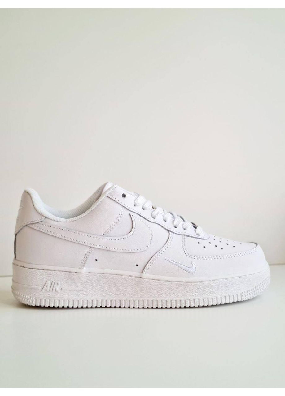 КРОССОВКИ ЖЕНСКИЕ NIKE AIR FORCE 1 MINI SWOOSH WHITE НАЙК АИР ФОРС 1 ПРЕМИУМ No Brand белые демисезоны (368869604)