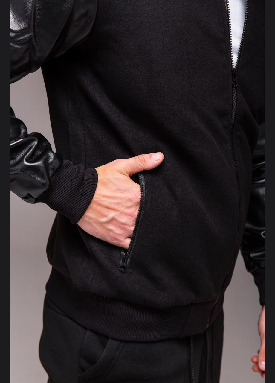 Кашемировый бомбер с рукавами под кожу Vakko на молнии (302225666)