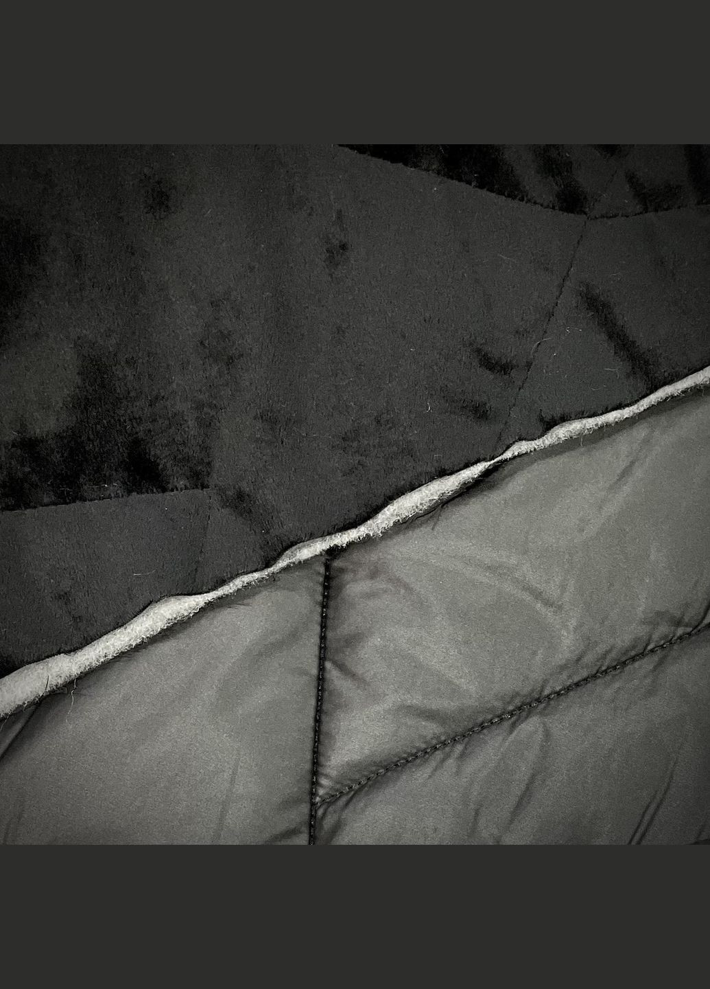 Плащівка стьогана двостороння на хутрі чорна пог. м. No Brand (329743829)